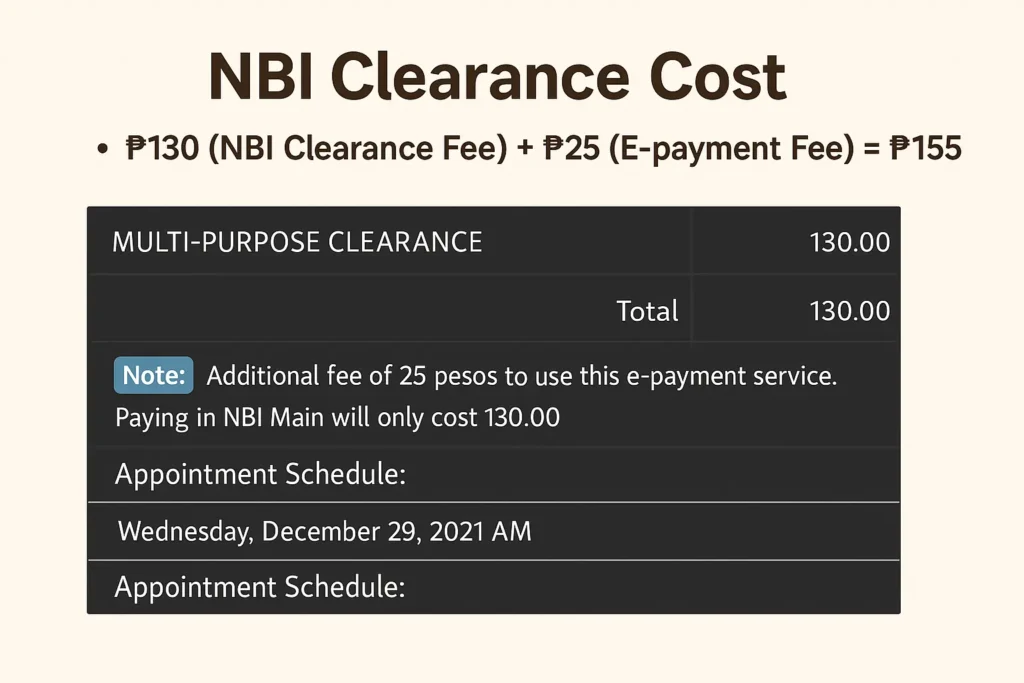 NBI Clearance Fee