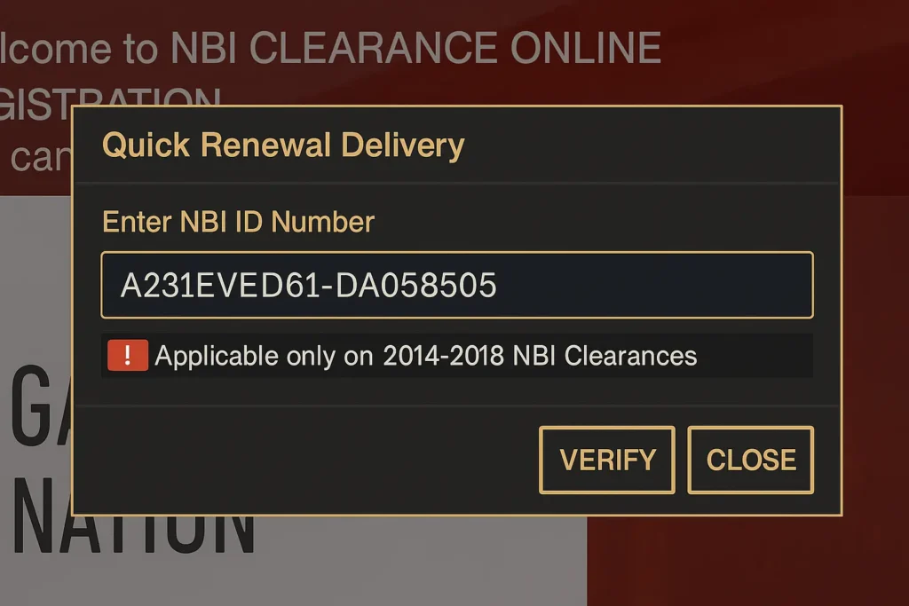 NBI Clearance Online Renewal ID