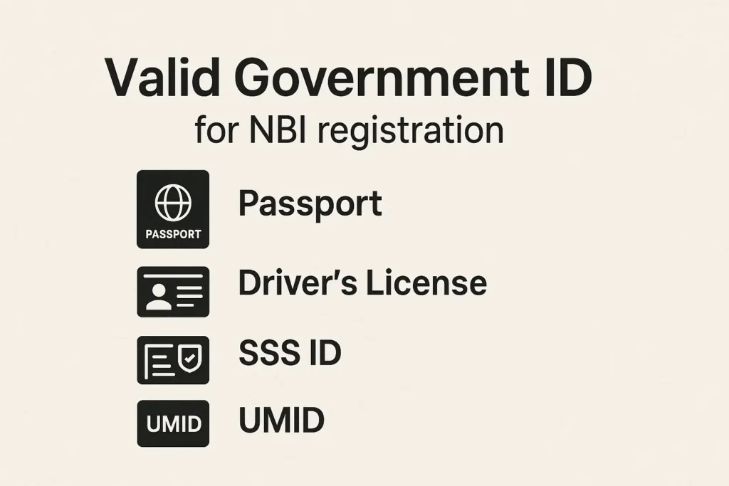 NBI Clearance Valid Government ID