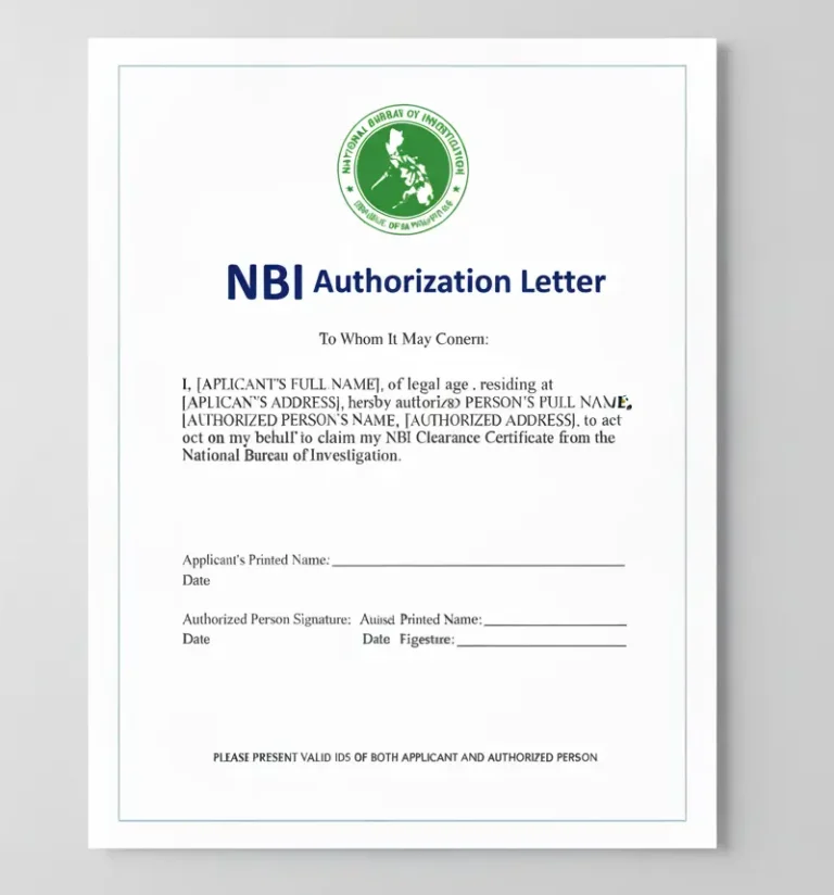 NBI Authorization Letter Sample