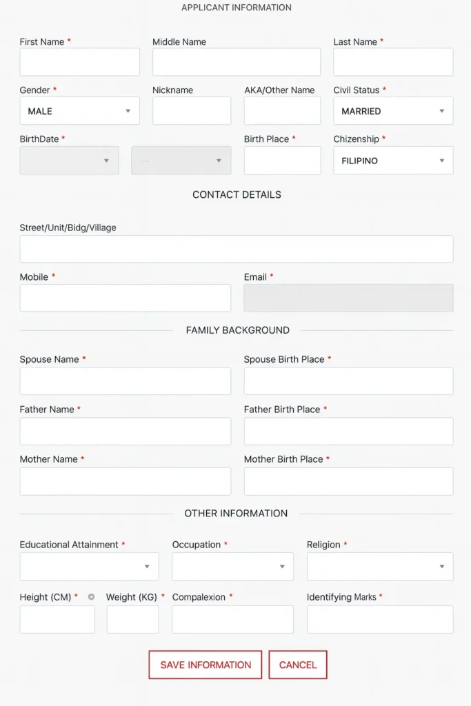 NBI Clearance Online Application Form