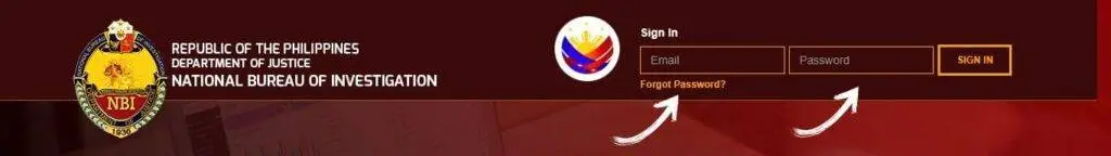 NBI Clearance Sign In with email and password