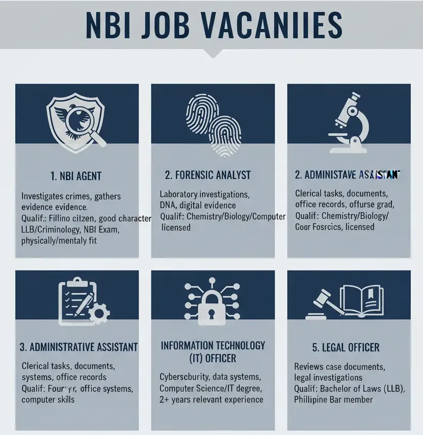 Types of Job Vacancies at NBI